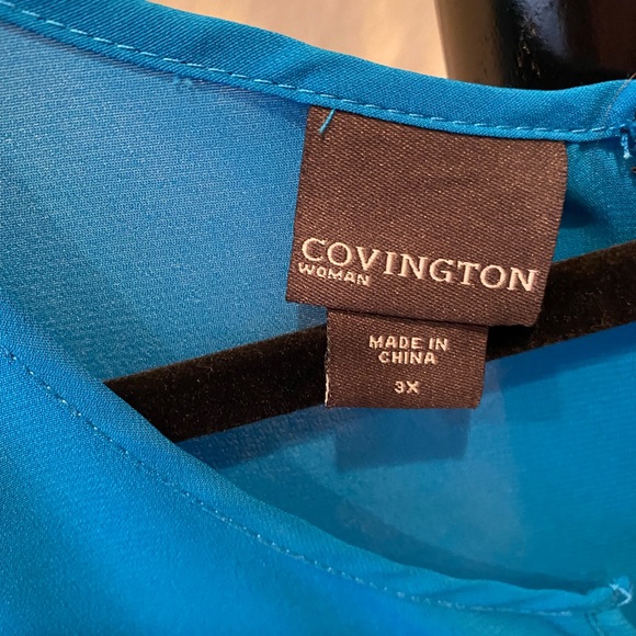 Covington- Women’s Blue Top, 3X w/ zipper on back - Picture 4 of 6